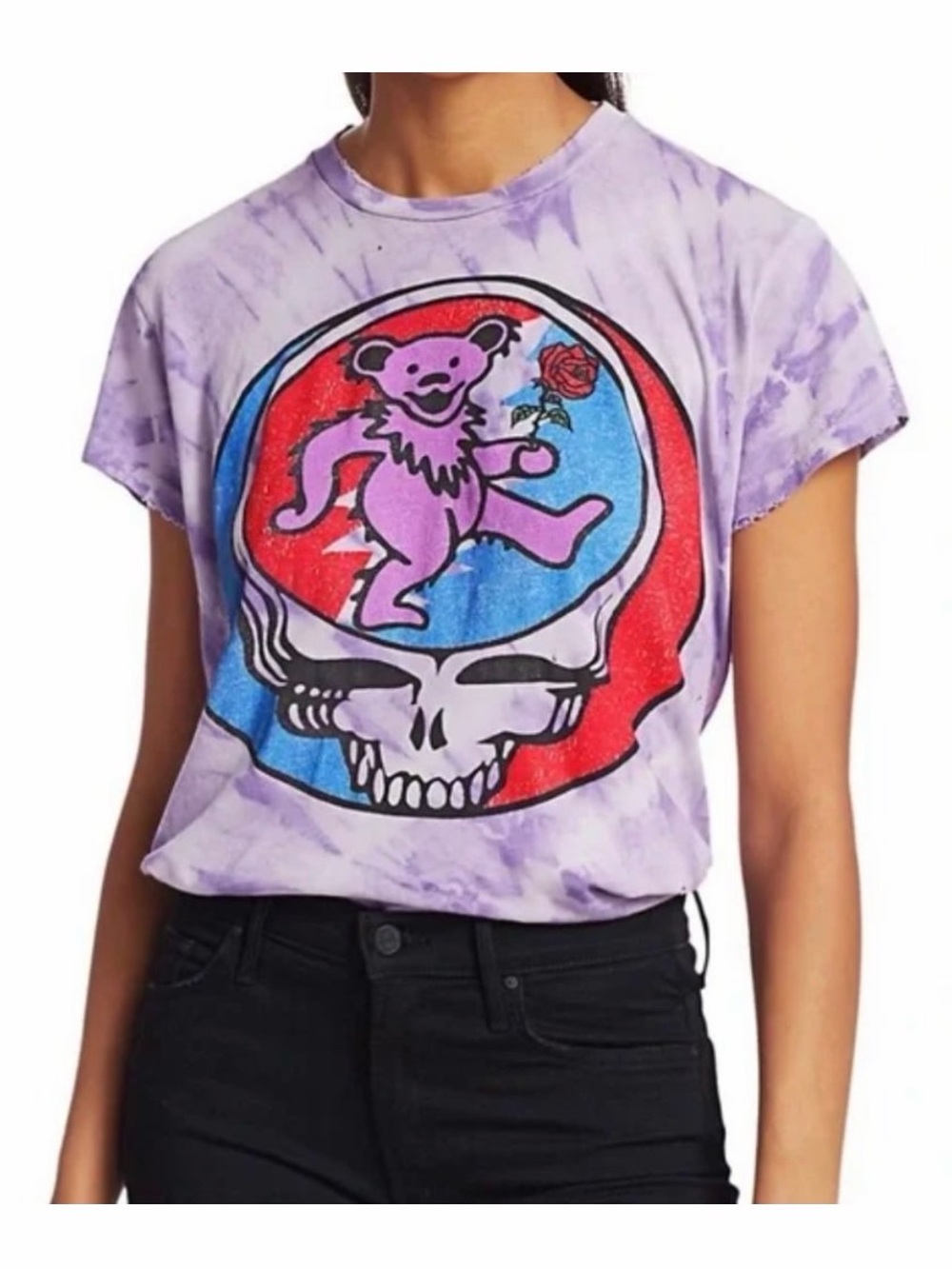 Made Worn Grateful Dead Skull N' Bear Cropped T-shirt